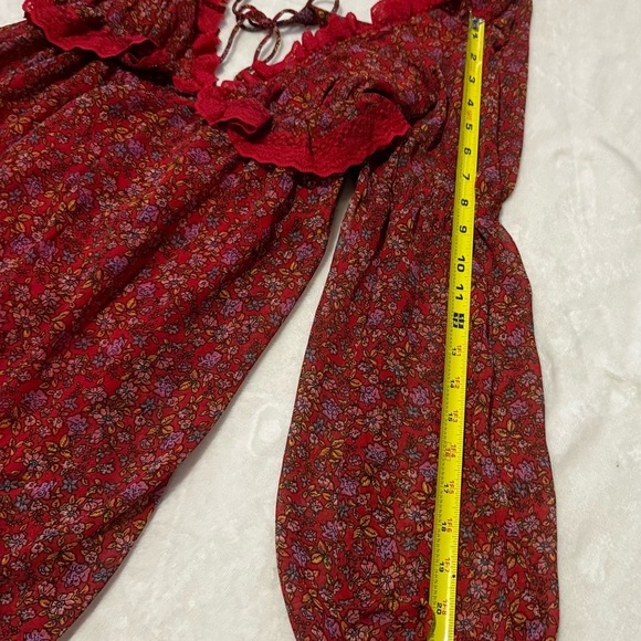 Free People Red Ruffled Backless Babydoll Dress - Picture 6 of 9